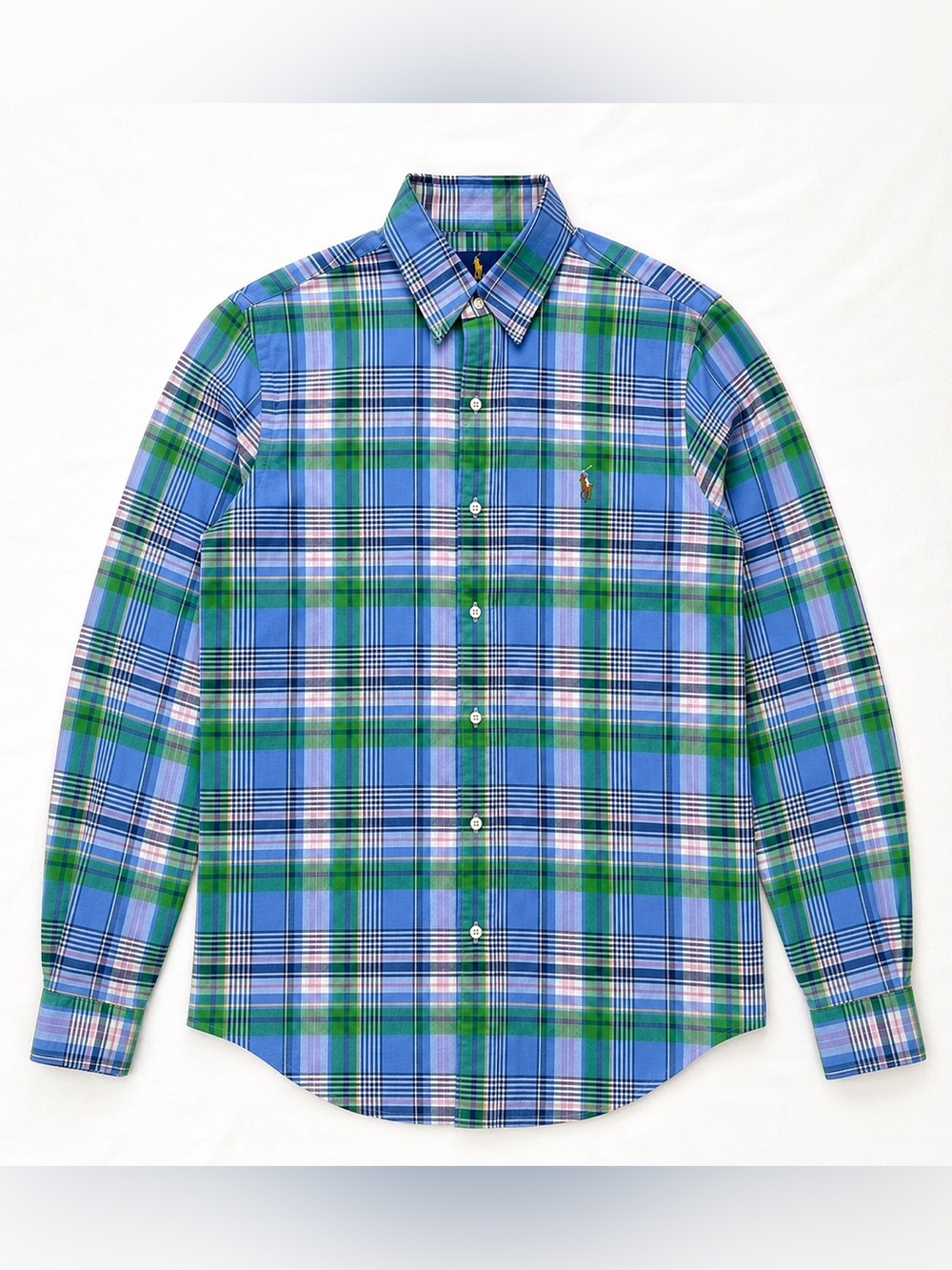 Ralph Lauren Blue & Green Plaid Button-Down Shirt